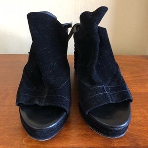 Balenciaga velvet platform wedges